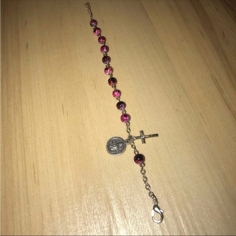 Pope Francis Vatican City Pink Rosary Bracelet
